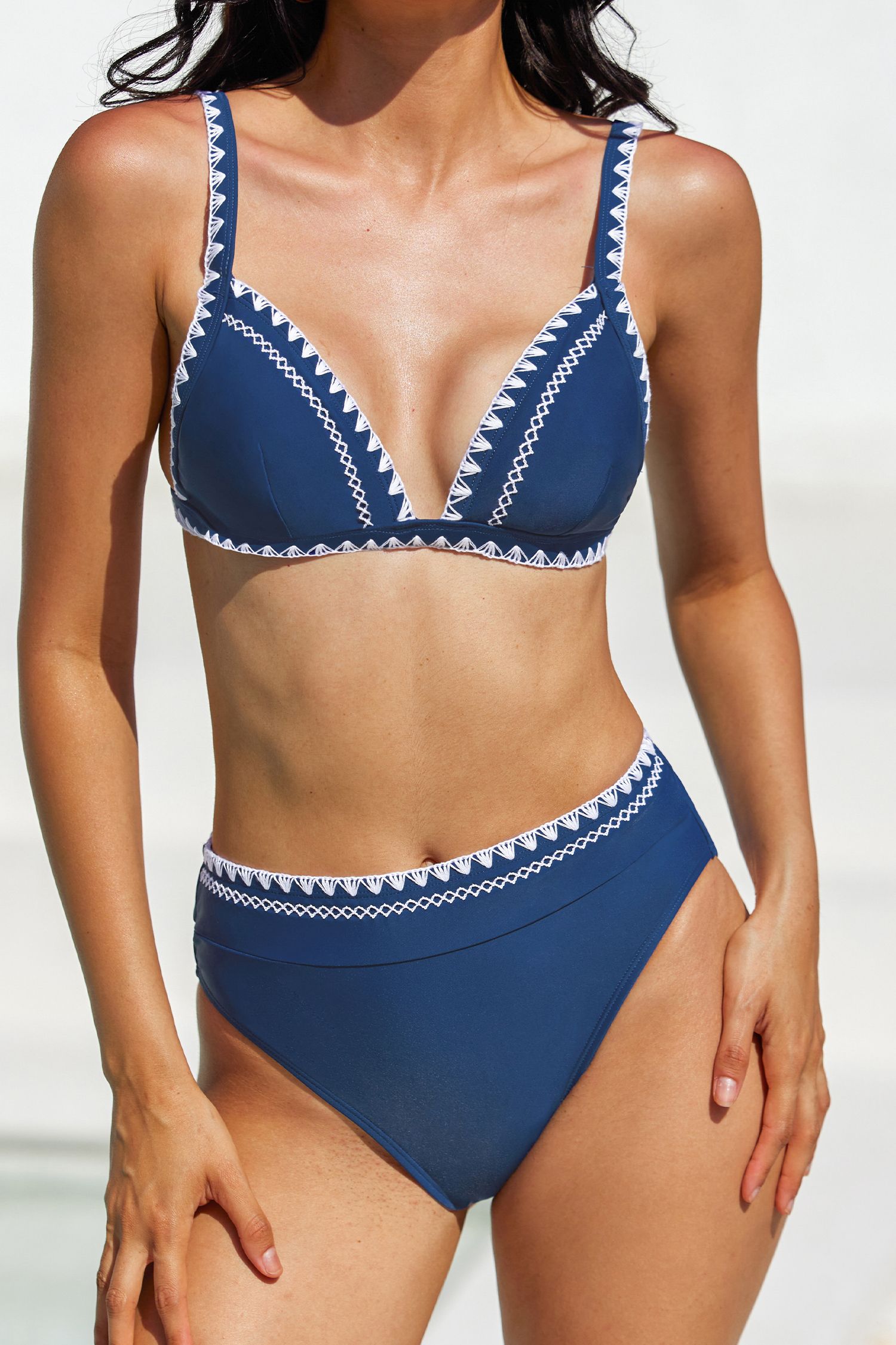 Colombia Coast Shell Stitch Triangle Top & Cheeky Bikini SetMix & Match Sizing | Cupshe US