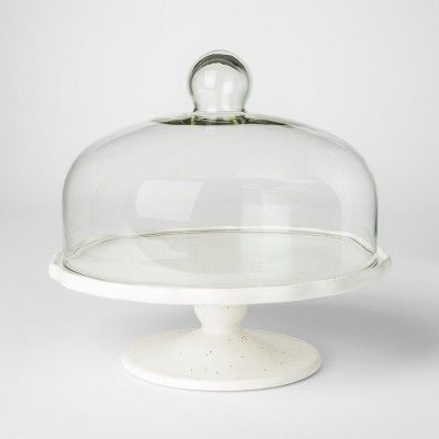 11" Stoneware Dessert Stand With Lid White - Threshold™ | Target