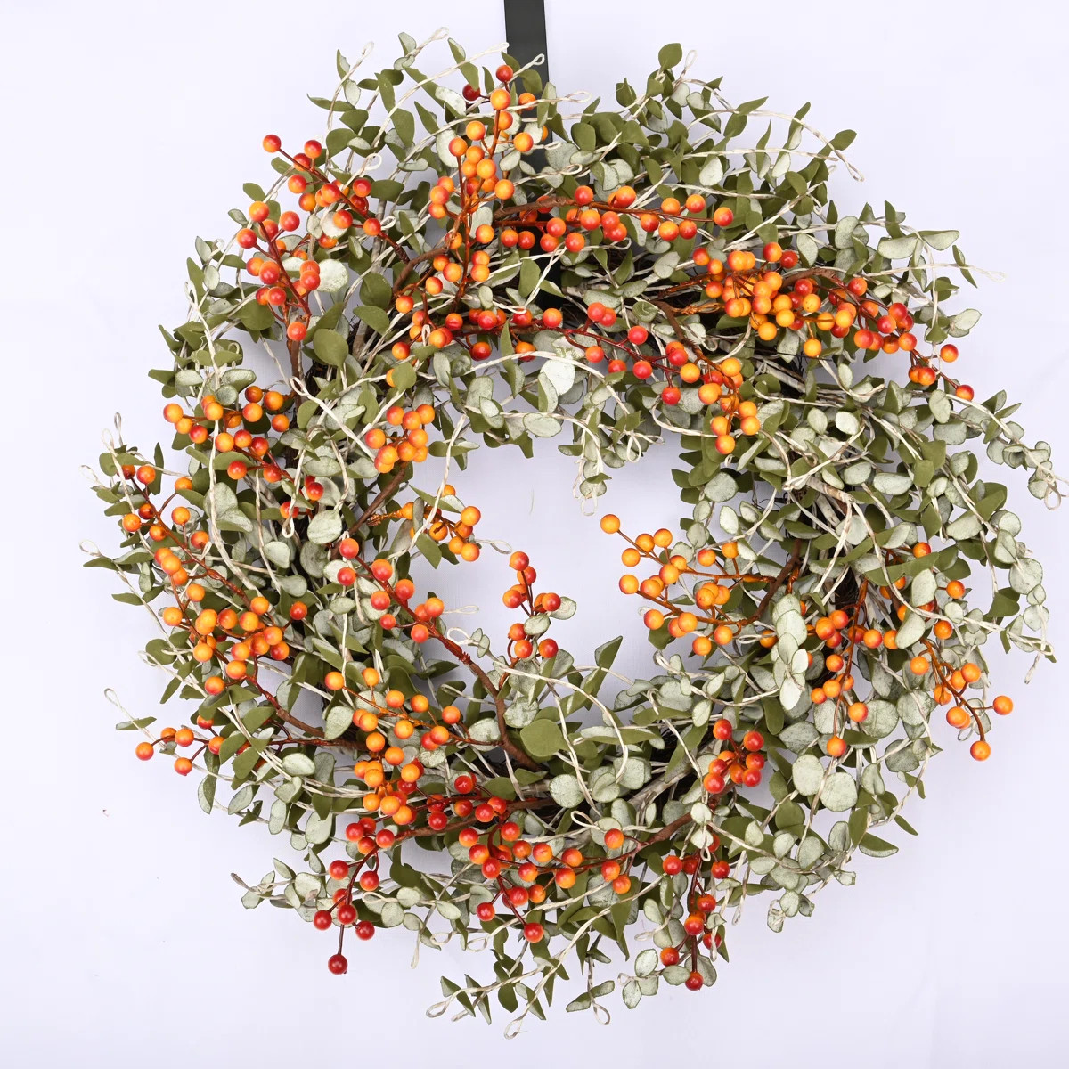 24" Artificial Eucalyptus Berry Thanksgiving Fall Front Door Wreath | Wayfair North America