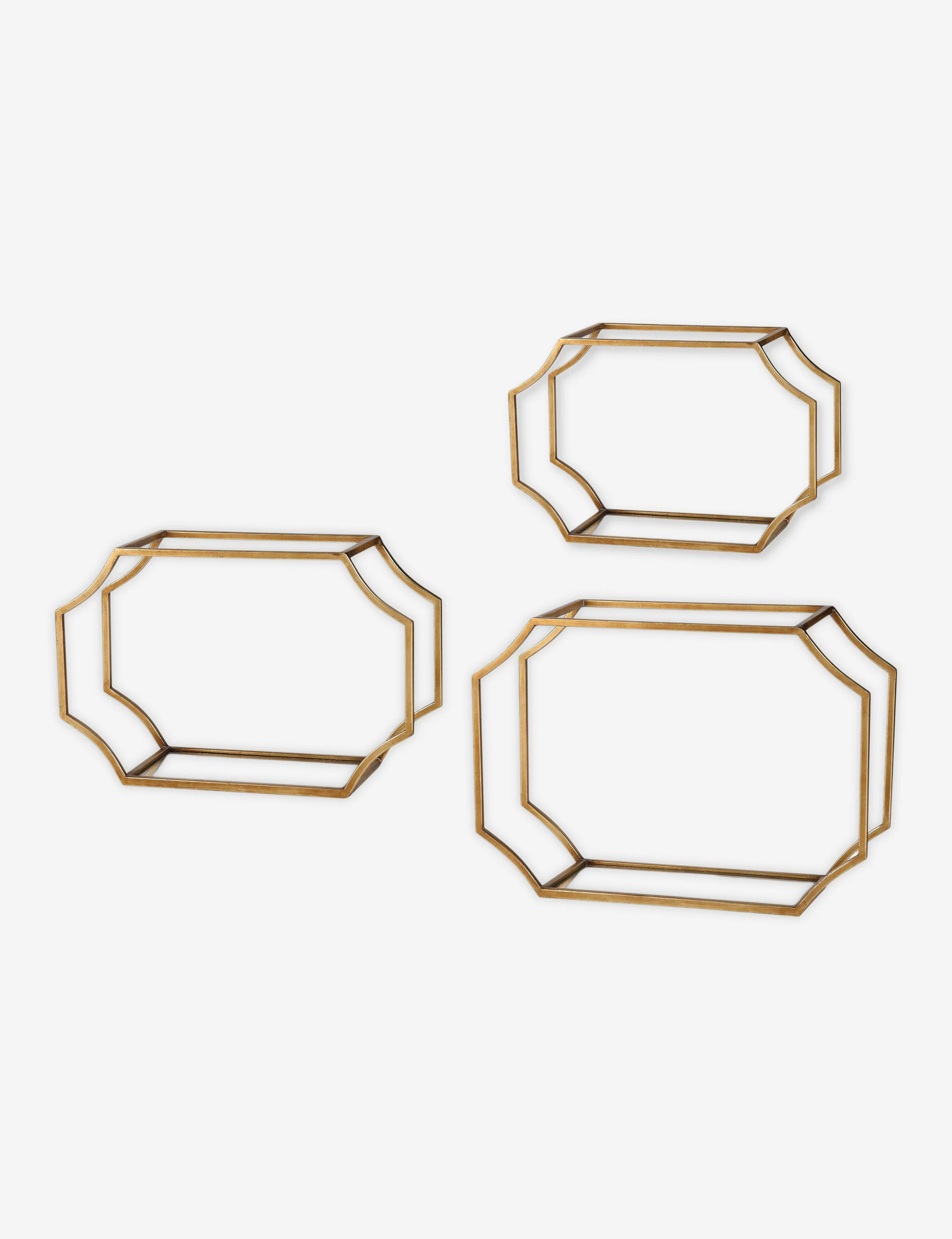 Lindee Shelves (Set of 3) by Grace Feyock, Gold | Lulu and Georgia 