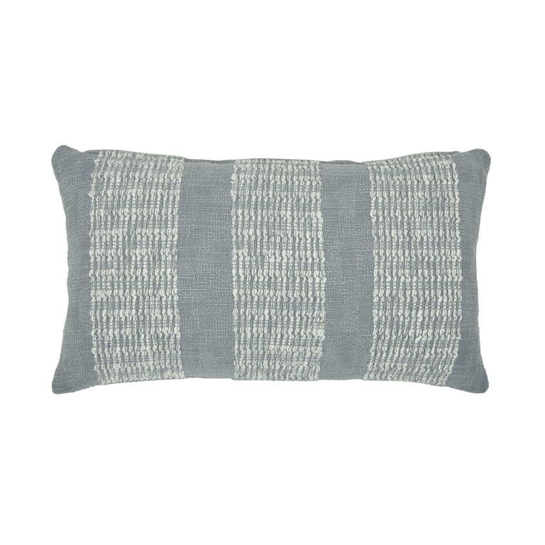 Better Homes & Gardens 14" x 24" Grey Textured Panel Stripe Cotton Rich Decorative Pillow | Walmart (US)