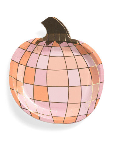 Set Of 12 Disco Pumpkin Shaped Plates | TJ Maxx