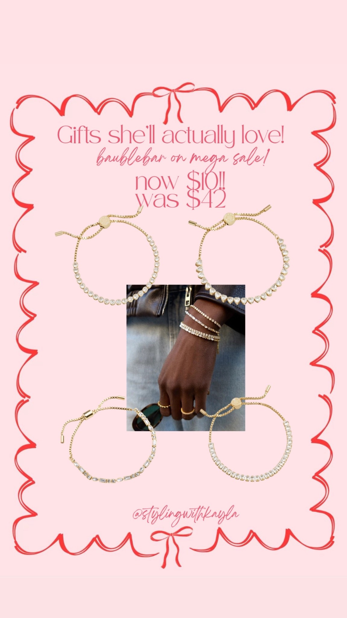 BaubleBar bracelets on sale for $10! Such a great gift or stocking stuffer!! Ends tonight! 

#LTKGiftGuide #LTKHoliday #LTKSaleAlert