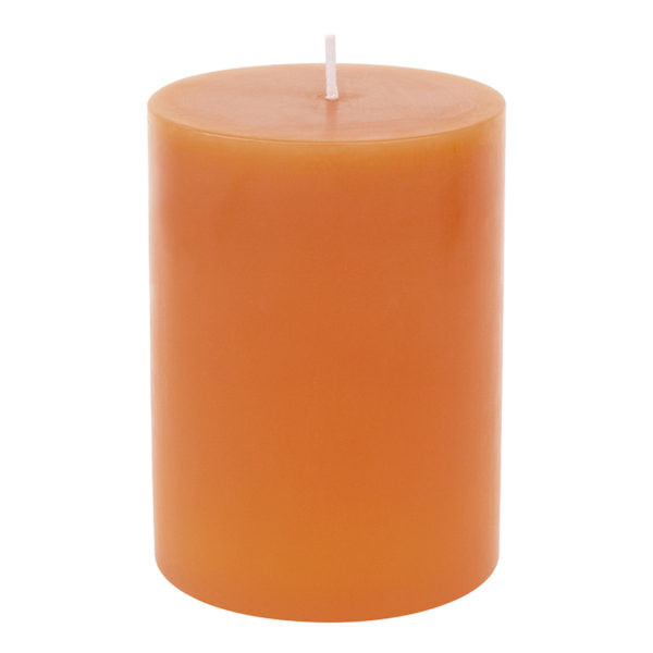 Orange Pillar Candle, 4", Wax, sold by At Home | At Home