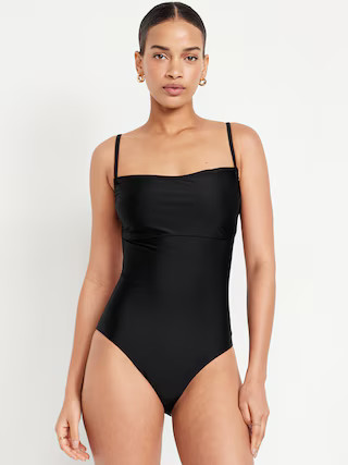 Matte Cutout Back One-Piece Swimsuit | Old Navy (US)