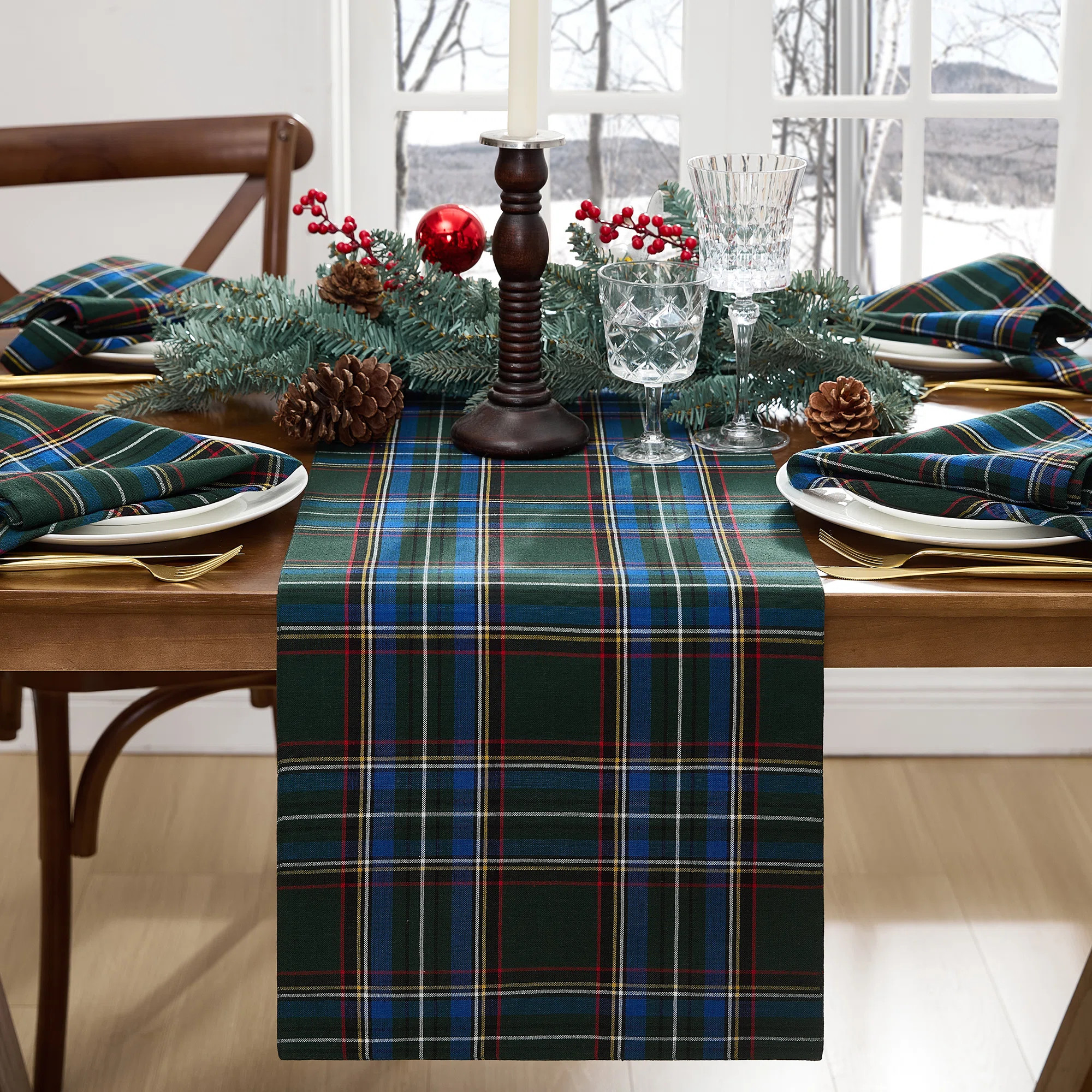 Kayleigha Holiday Plaid Christmas/Winter Cotton Table Runner | Wayfair North America