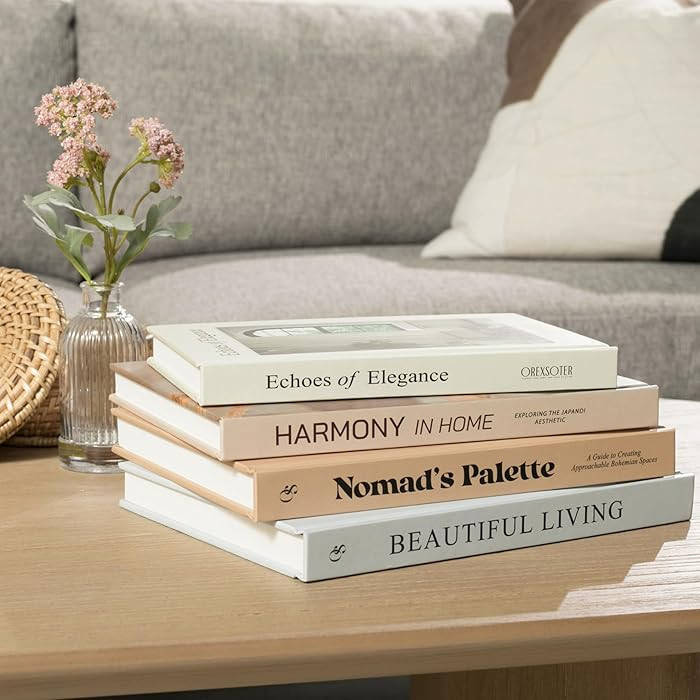 Decorative Books for Home Decor Set of 4 Large Faux Decoration Coffee Table Books Hardcover Aesth... | Amazon (US)