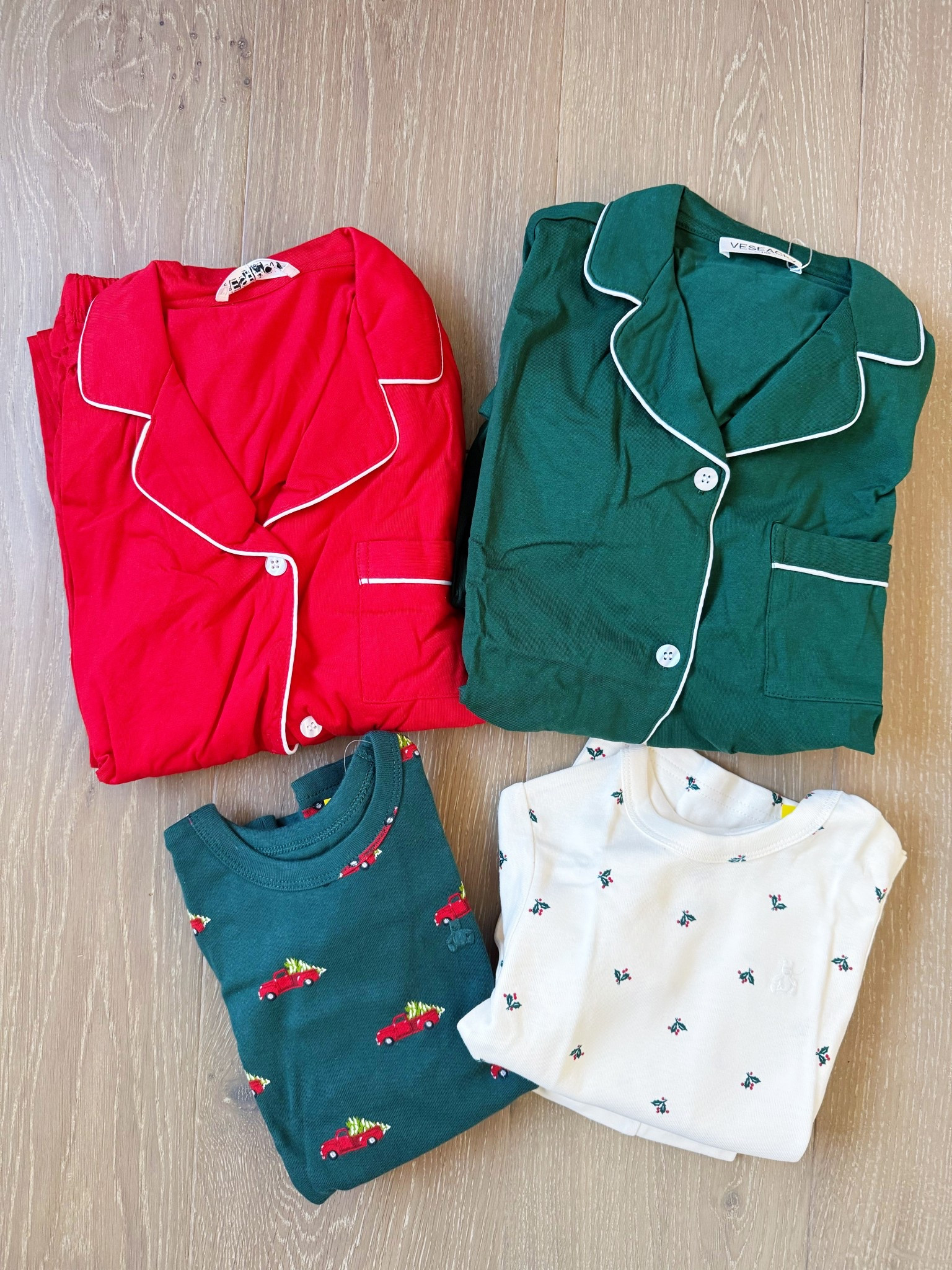 Big kids and little kids cotton and organic cotton pajamas. 🎄