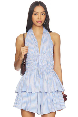 Line & Dot Eleni Top in Blue Multi from Revolve.com | Revolve Clothing (Global)