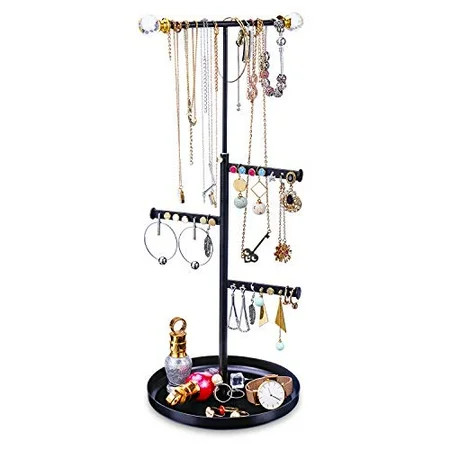 Keebofly Jewelry Tree Stand Organizer - Metal Necklace Organizer Display with Adjustable Height for  | Walmart (US)