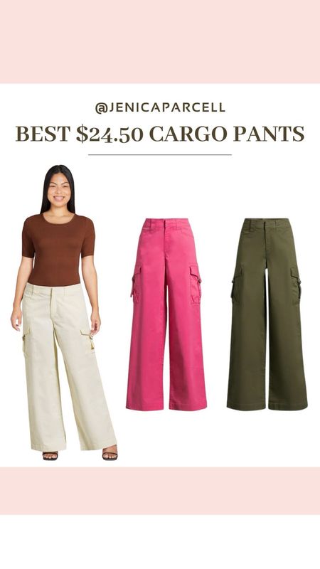 These wide-leg cargo pants come in 3 different colors and have a high-rise fit. They are so comfortable and would look so cute with a bodysuit or your favorite tee!

Spring fashion / Spring outfit  / Affordable / Budget / Women's Upscale Outfit / Classic Style / Walmart fashion / Workwear / Event / Elevated / Cargo

#LTKfindsunder100 #LTKsalealert #LTKfindsunder50