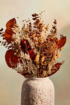 Preserved Salal, Phalaris + Flax Pod Bouquet | Anthropologie (US)