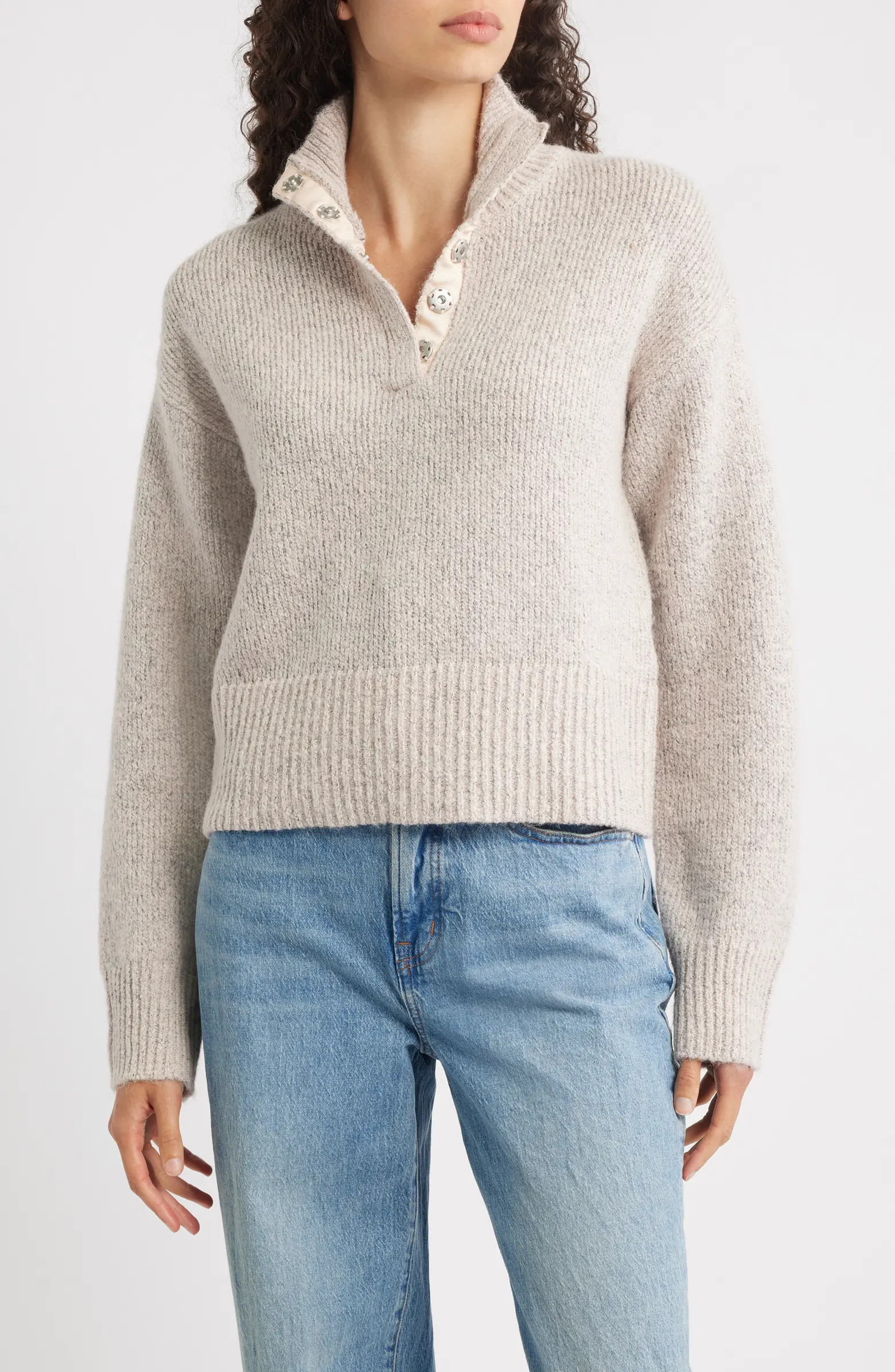 Snap Front Henley Sweater | Nordstrom