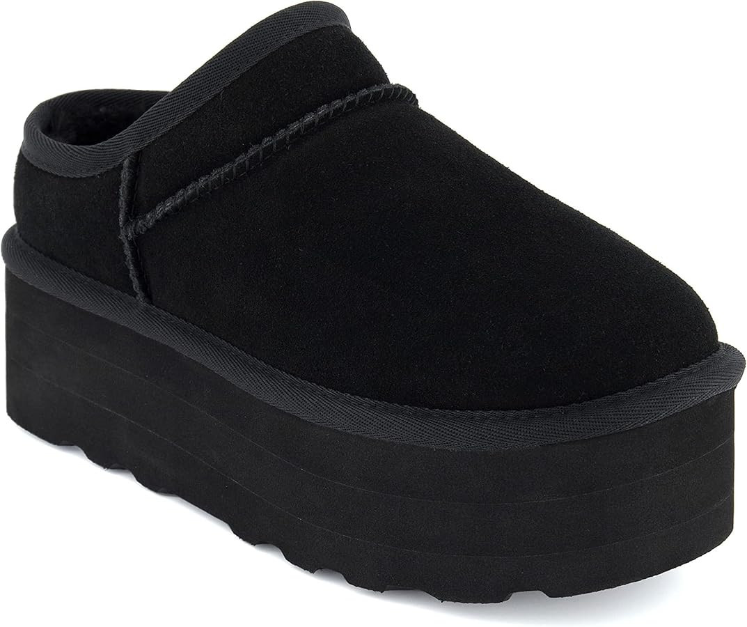 Platform Boots for Women Ultra Mini Ankle Boots Huggy Cozy Slippers with Fur Interior Womens Sued... | Amazon (US)