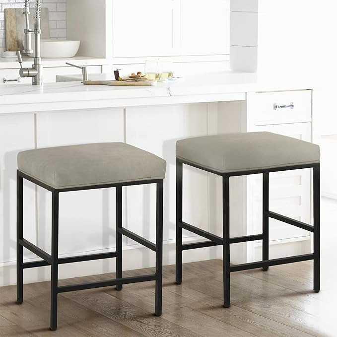 MAISON ARTS Counter Height Bar Stools Set of 2 for Kitchen Counter 24 Inch Upholstered Kitchen Co... | Amazon (US)