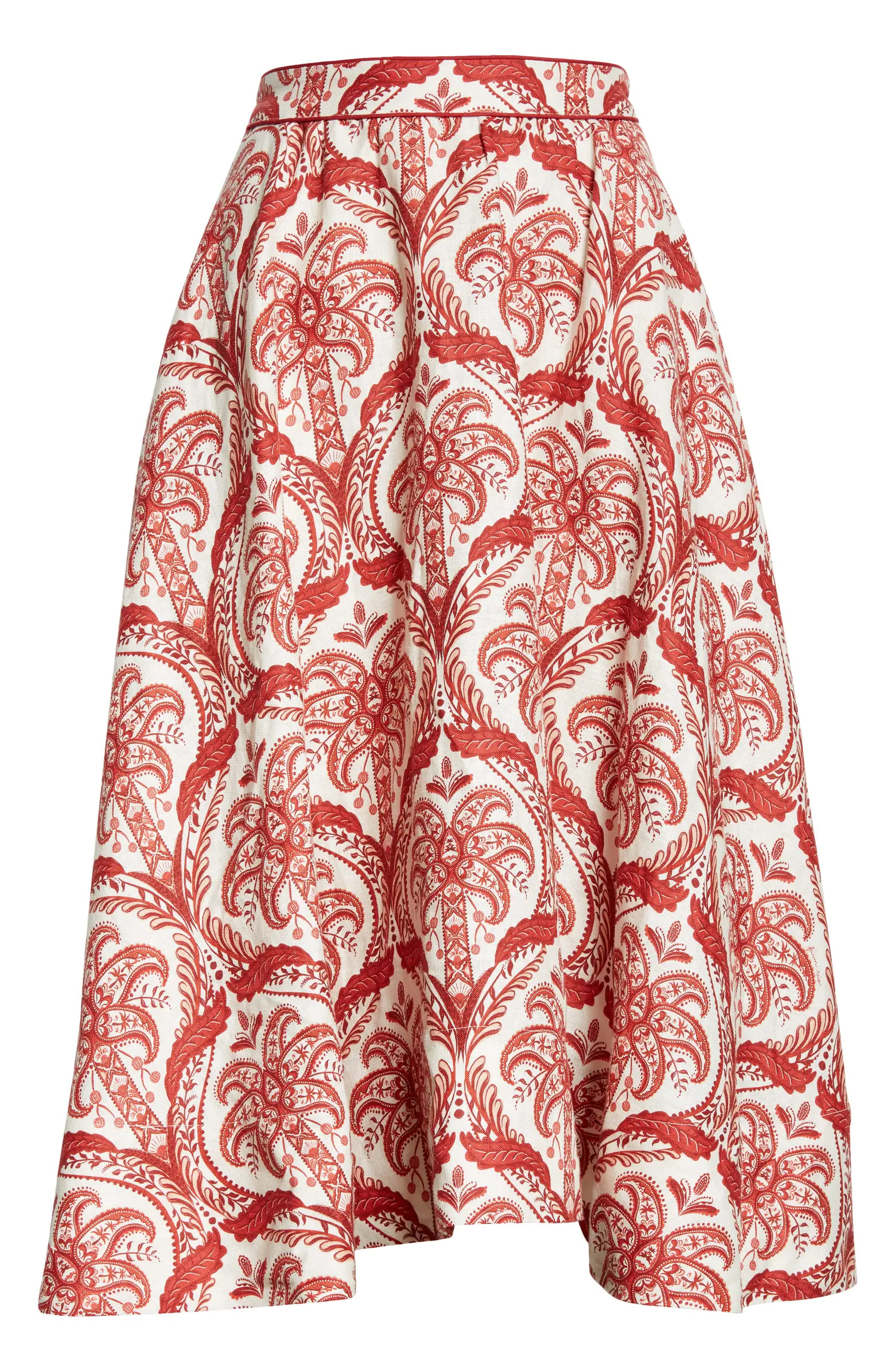 FARM Rio Tropical Cameo Linen Blend Midi Skirt | Nordstrom | Nordstrom