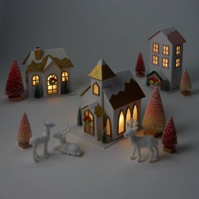 Frosted Blush Houses Village Kit - Wondershop&#8482; | Target