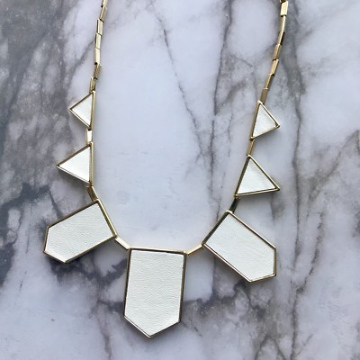 House of Harlow 1960 Gold-Tone Leather Geometric 5 Station Statement Necklace  | eBay | eBay AU