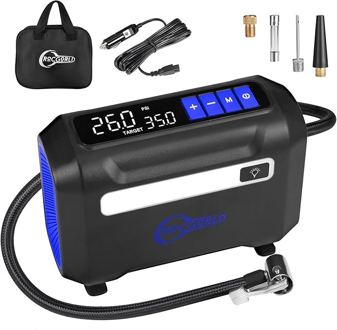 R8 Tire Inflator Portable Air Compressor, DC 12V Air Compressor Portable with Large Dual Digital ... | Amazon (US)