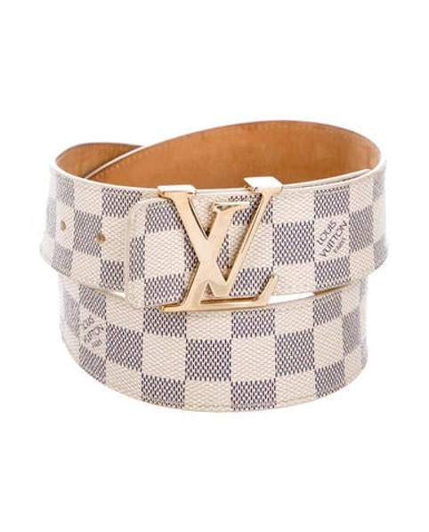 Louis Vuitton Damier Azur 40Mm Initiales Belt Brass | The RealReal
