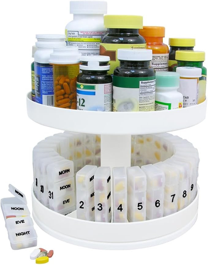 Revolving Medicine Center (White) | Amazon (US)