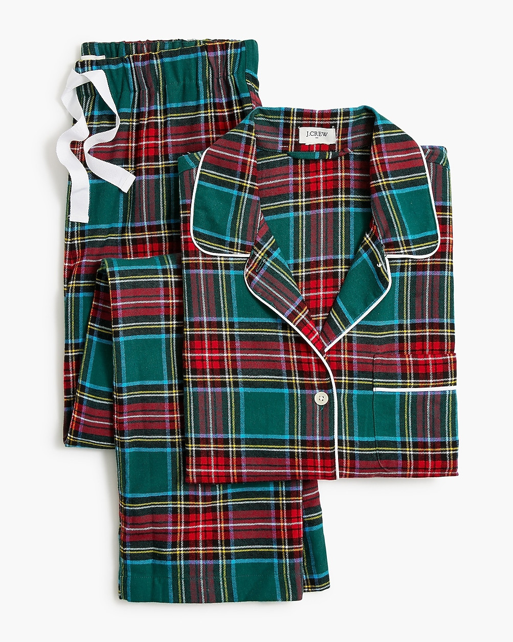 Long-sleeve tartan flannel pajama set | J.Crew Factory
