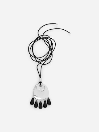 Pendant Leather Necklace – Black/Silver – Women – ARKET GB | Arket UK