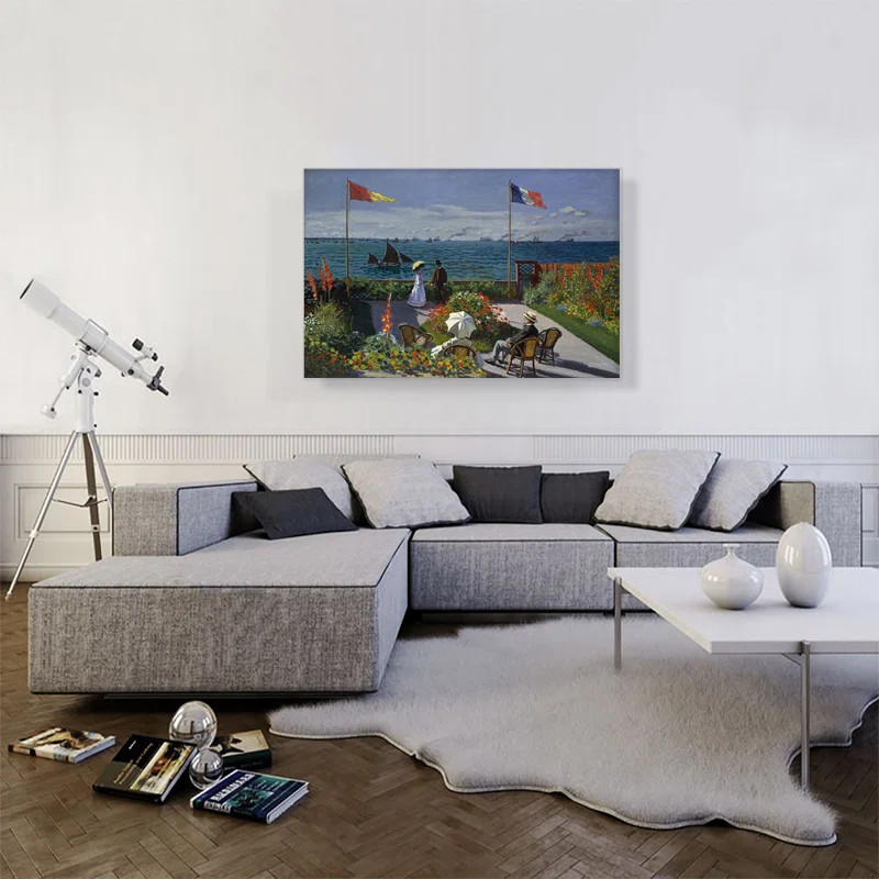 Garden At Sainte-Adresse On Canvas by Claude Monet Painting | Wayfair North America