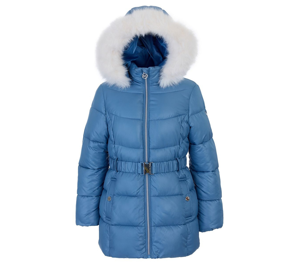Michael Kors Big Girls Belted Stadium Puffer Jacket - French Blue | Macy's