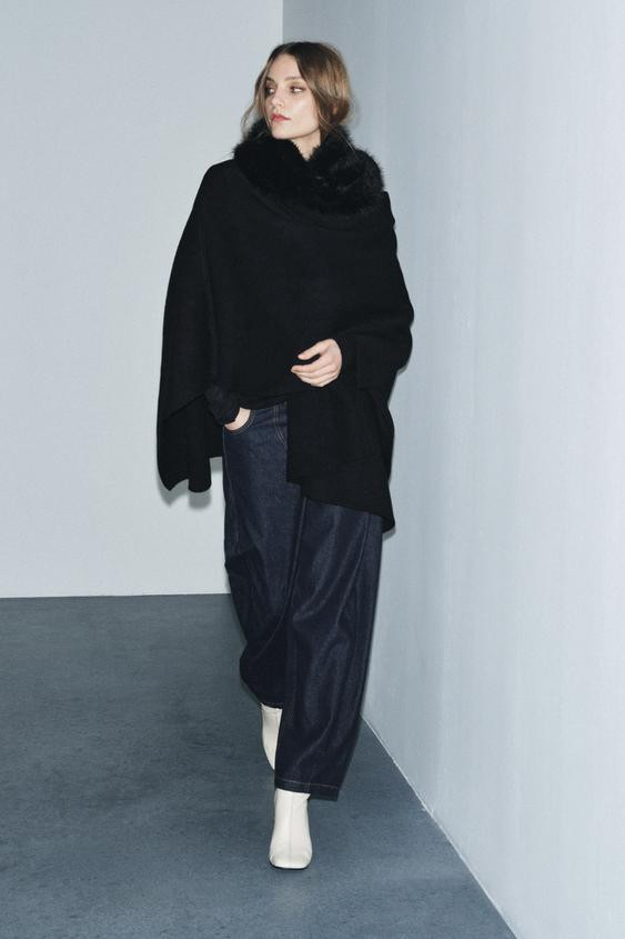 KNIT FUR CAPE | Zara US