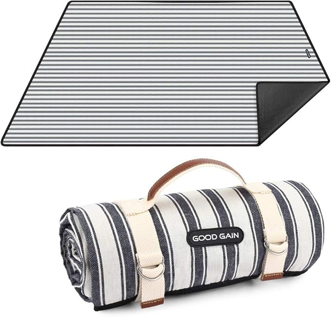 G GOOD GAIN Waterproof Picnic Blanket Portable with Carry Strap for Beach Mat or Family Outdoor C... | Amazon (US)