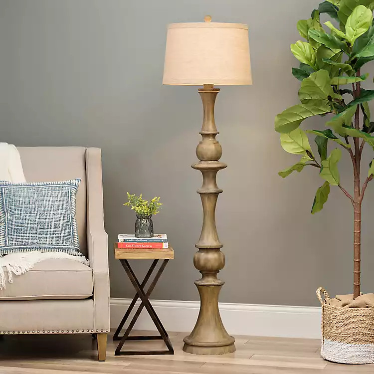 Woodgrain Laney Floor Lamp | Kirkland's Home