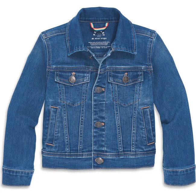 Primary | Kids Denim Jacket, Classic Wash (Blue, Size 12Y) | Maisonette | Maisonette