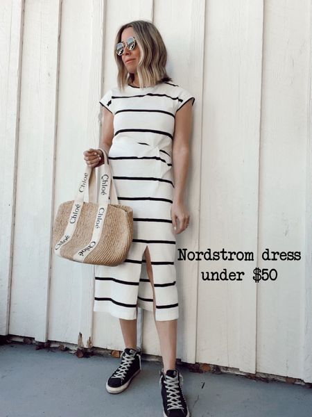 Nordstrom striped dress under $50 and I’m wearing a size xs 🖤

#LTKstyletip #LTKfindsunder50