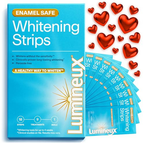 Lumineux Teeth Whitening Strips Kit - 9 Treatments (1 Month) - Peroxide Free - Enamel Safe for Whiter Teeth - Whitening Without The Sensitivity - Dentist Formulated - Sensitivity Free | Amazon (US)