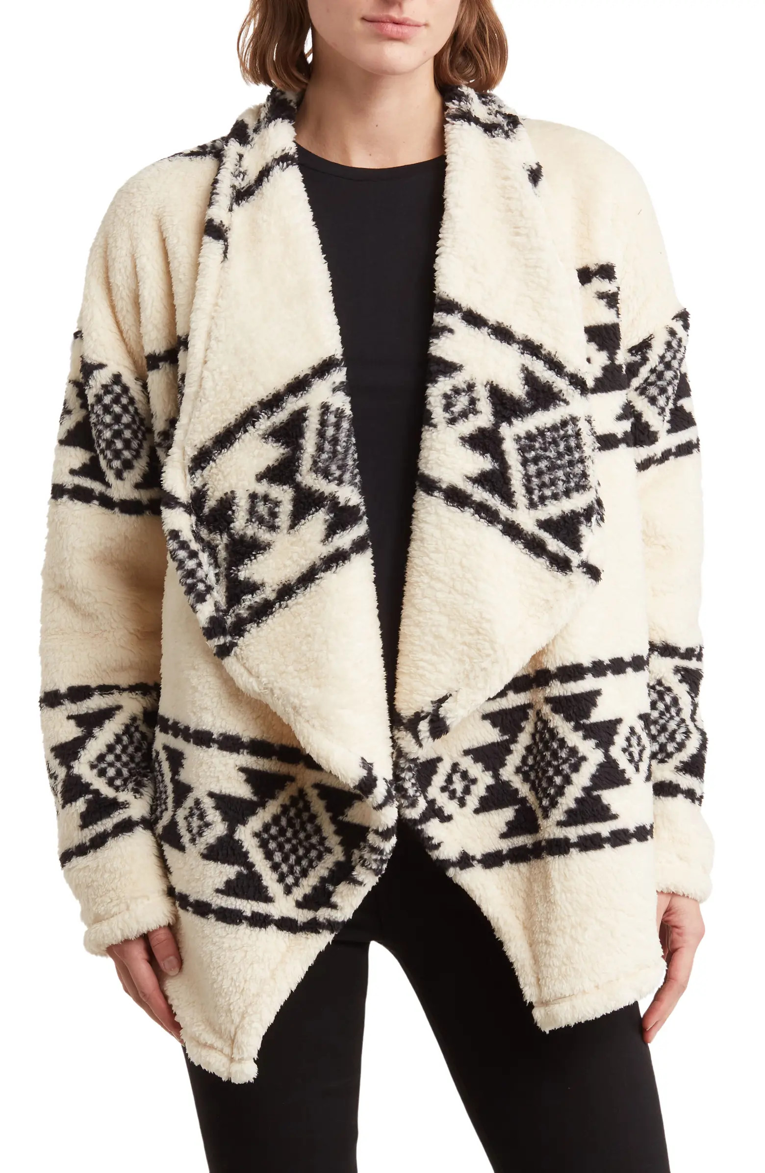 Lucky Brand Geo Print Faux Fur Coat | Nordstromrack | Nordstrom Rack