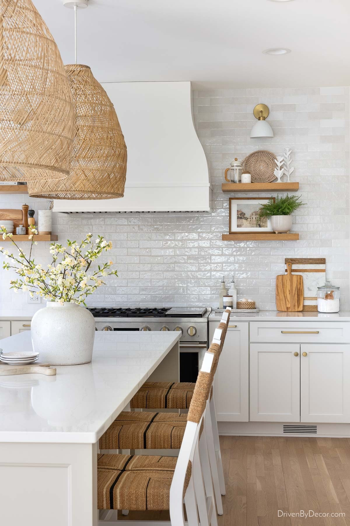 Our kitchen remodel reveal! Lighting, floating shelves, stools, and accessories are linked  

#LTKHome #LTKFindsUnder50 #LTKFindsUnder100