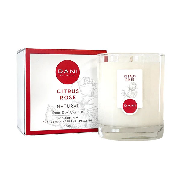 7.5oz Glass Citrus Rose Candle | DANI Naturals