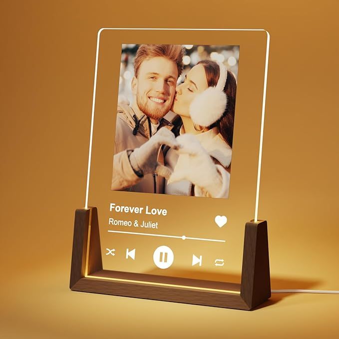 Personalized Night Light with Spotify Acrylic Plaque, Customized Gifts with Photos for Boyfriend ... | Amazon (US)