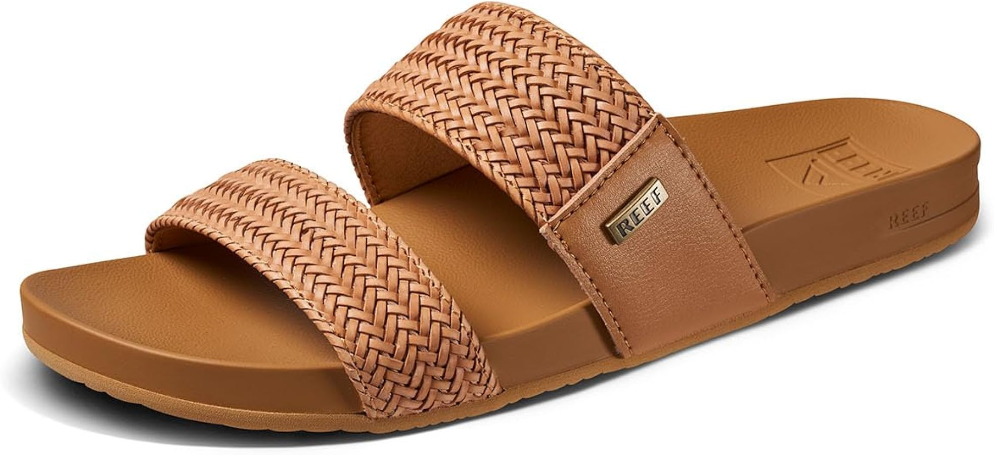 REEF Vista Braid II Women's Fashion Slide Sandal, Vegan Leather Strap, Ultra Soft Cushion Footbed | Amazon (US)