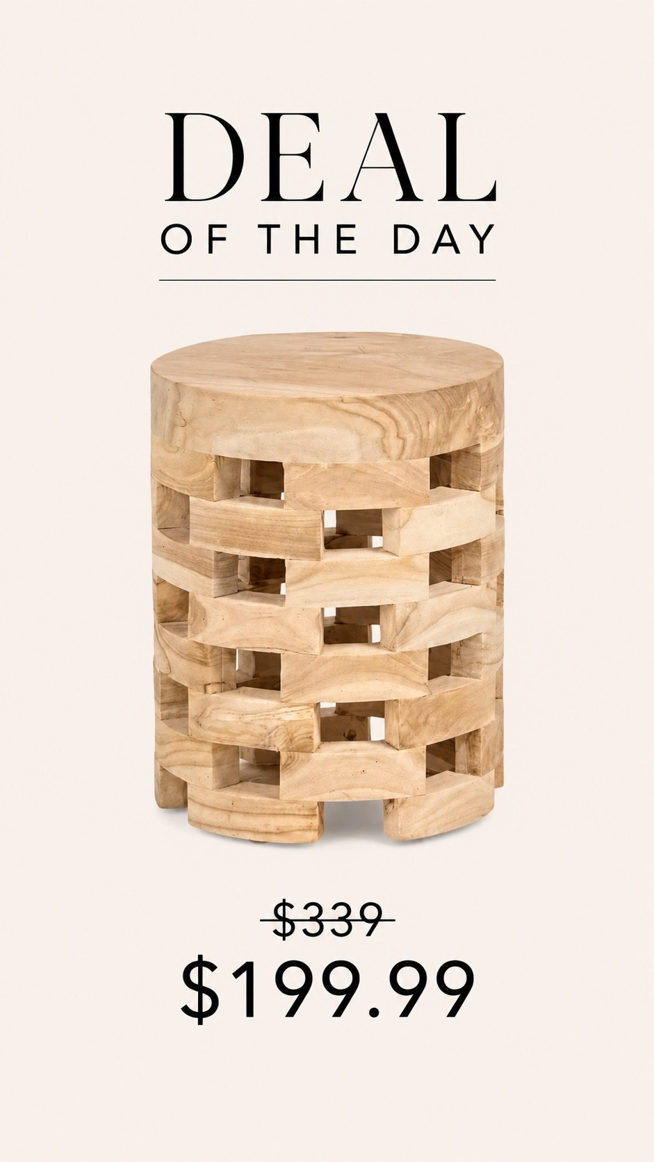 Teak Accent Table Deal of the Day

This teak accent table is such a unique designer-looking piece. I love the sculptural woven wood detail and warm natural finish — perfect beside a chair, layered into a cozy corner, or even styled as a stool. Looks far more expensive than it is.

#LTKHome #LTKSaleAlert