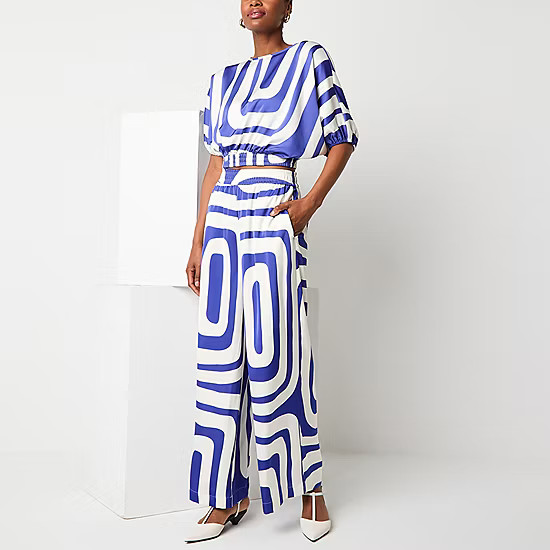 new!Worthington Womens Round Neck 3/4 Sleeve Satin Blouse | JCPenney