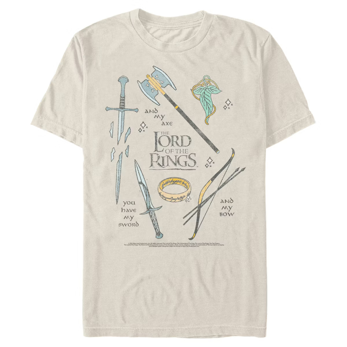 Men's Lord of the Rings Fellowship of the Ring You Have My Sword and My Bow and My Axe T-Shirt | Target