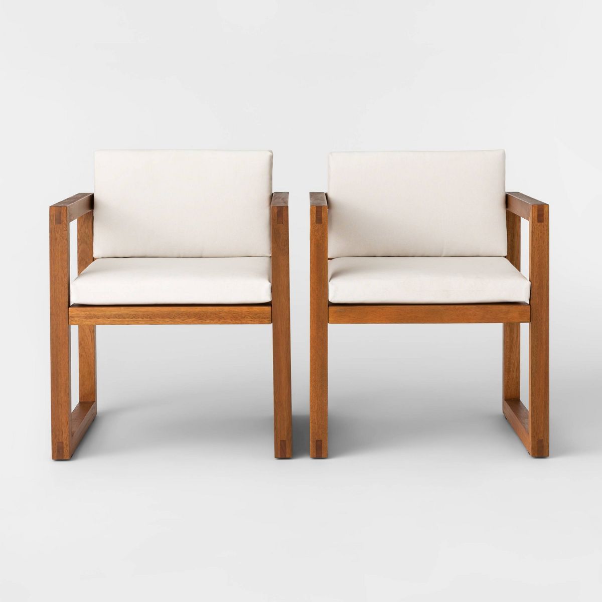 Kaufmann 2pk Wood Patio Arm Chairs - Natural - Project 62™ | Target