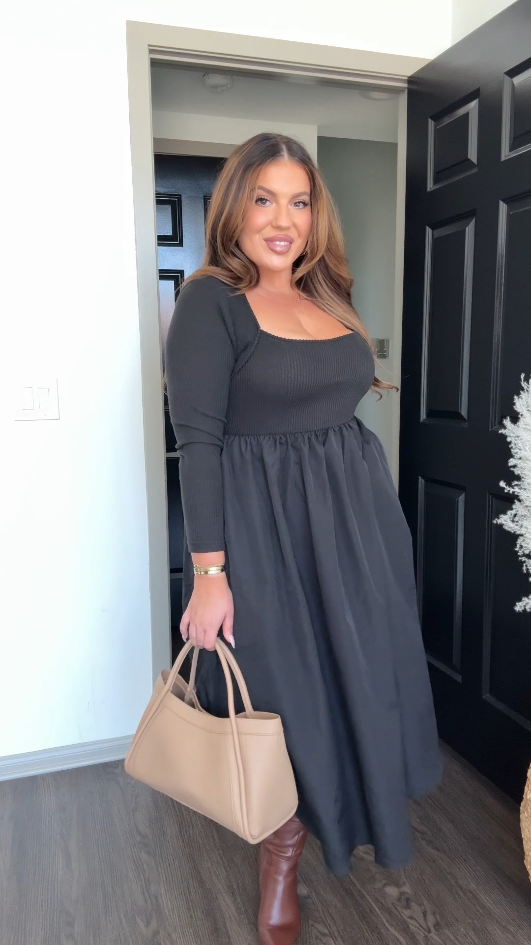 Fall OOTD! Dress is from SHEIN, wearing size 0X, and boots are from Amazon and wide-calf friendly! 🍂

#LTKPlusSize #LTKMidsize #LTKSeasonal