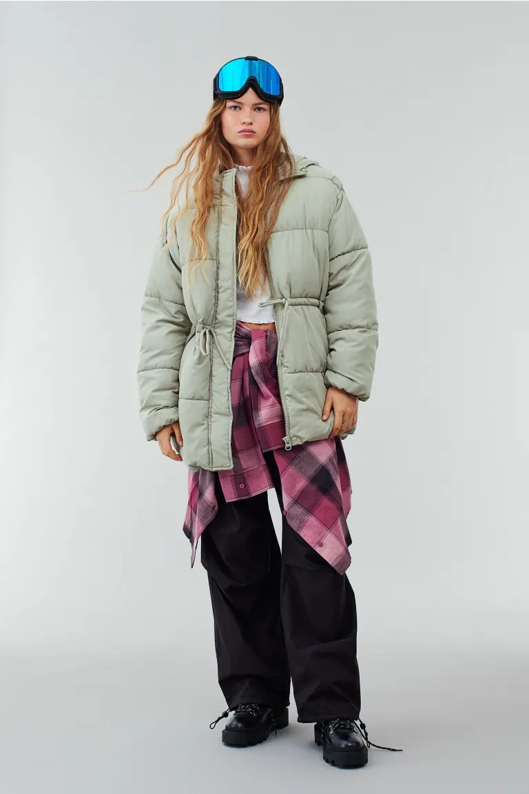 Drawstring-waist Puffer Jacket | H&M (US + CA)