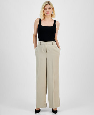 I.N.C. International Concepts Petite High-Rise Wide-Leg Pants, Created for Macy's  - Macy's | Macy's