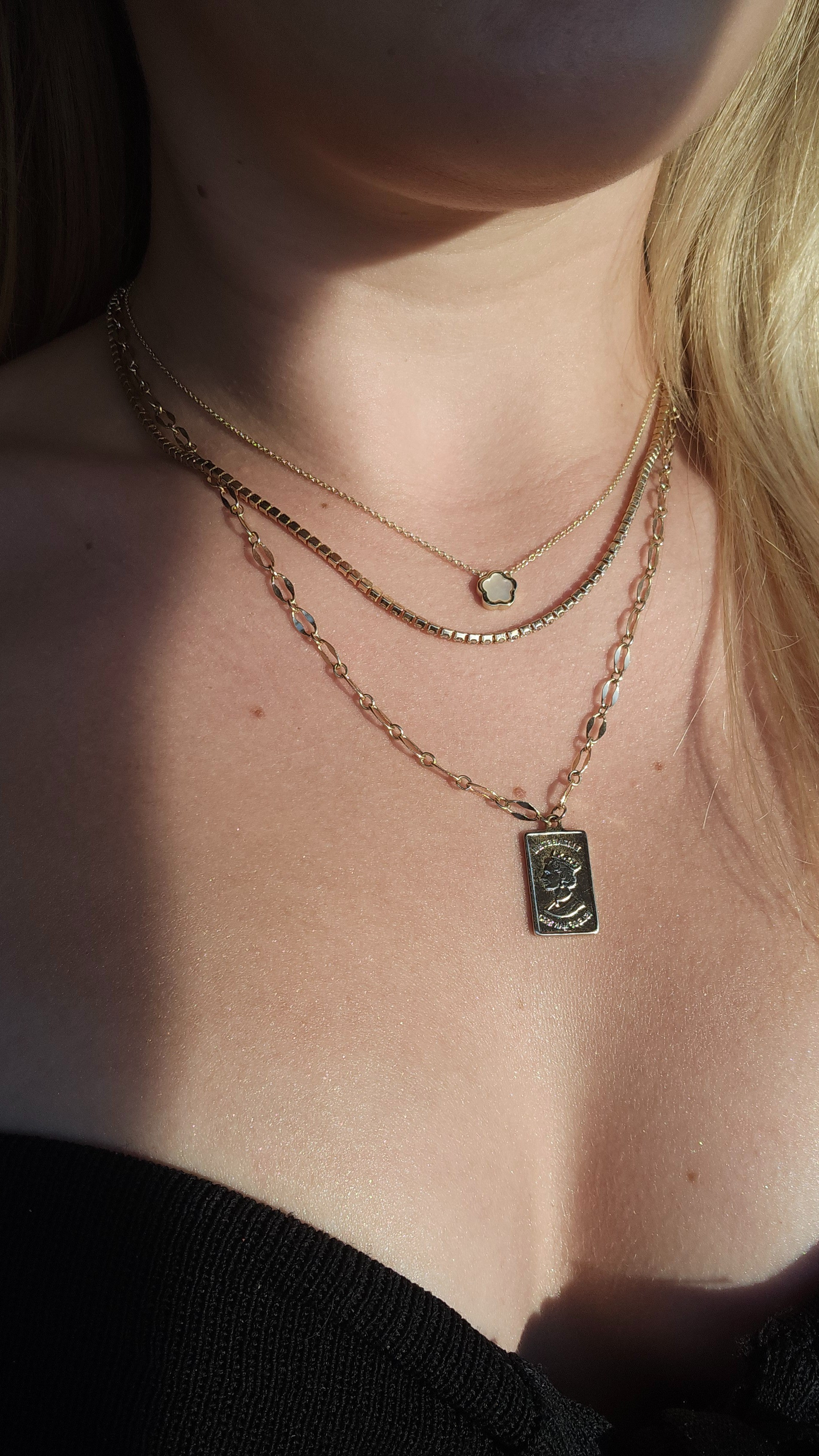 dainty necklace stack with pieces from ana luisa & ettika. body sparkle is the viral dibs status stick in high road highlight! 

#LTKStyleTip #LTKBeauty #LTKFindsUnder100