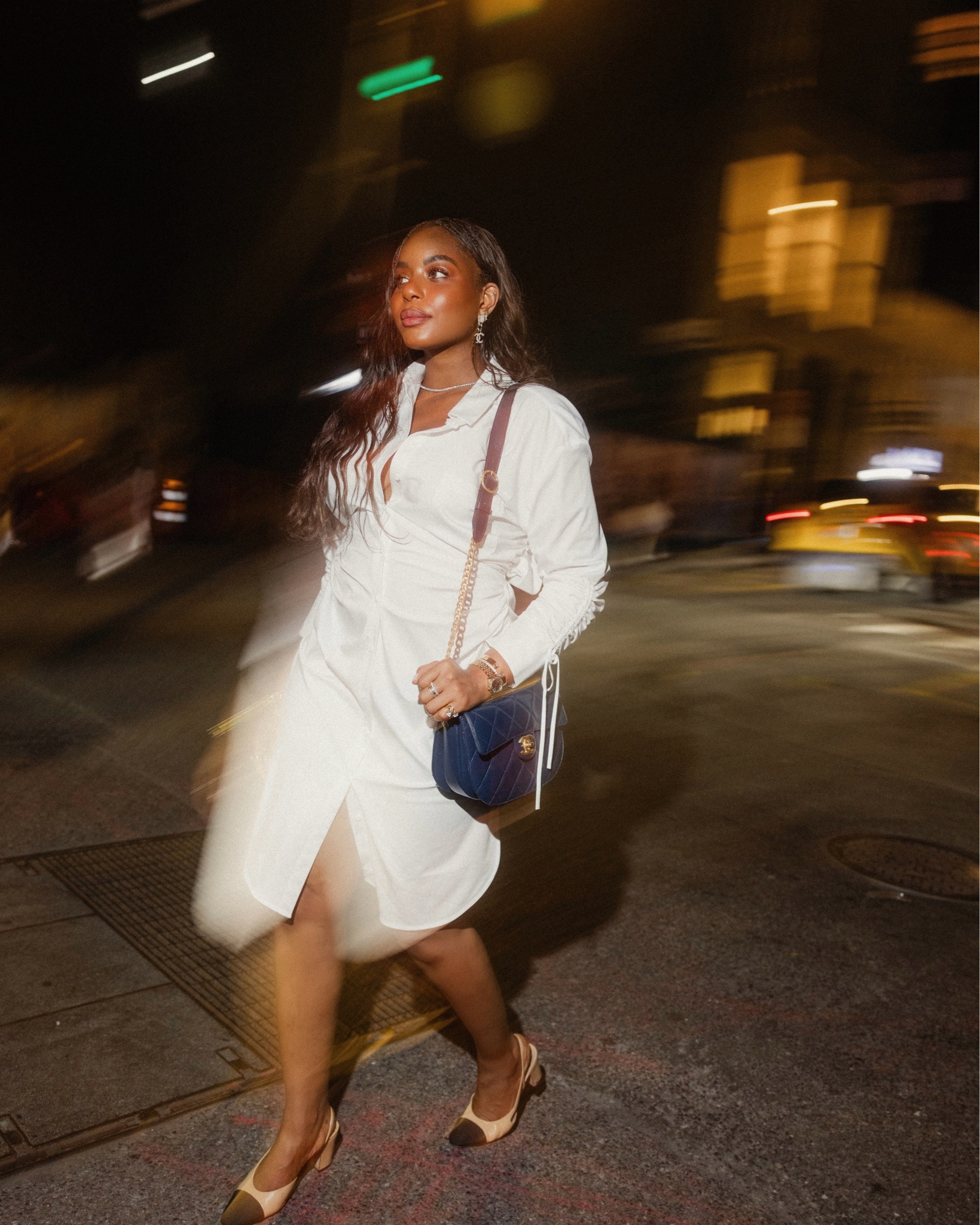 NYC at night at with Net-a-Porter celebrating Incredible Women during #nyfw. Wearing the prettiest white shirt dress from Alice and Olivia along with Chanel slingback heels and navy bag … For more links to fall outfits women, wedding guest dress summer, date night outfits, fall wedding guest dresses, country concert outfits, teacher outfits, business casual workwear, fall decor, concert outfit ideas, work outfits, follow me on LTK! ✨

#LTKfall #LTKdresses #LTKworkwear