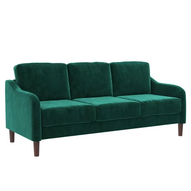 Ember Interiors Marbella 3-Seater Sofa Couch, Living Room Furniture, Green Velvet | Walmart (US)